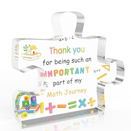 VZXMKA Gifts for Math Teachers - Teacher Appreciation Gifts,Christmas Gift for Teacher,Valentine Day End of The Year Teachers Retirement Gift for Women,Meaningful Acrylic Decor,Office Desk Decor