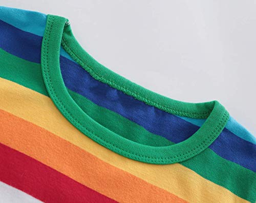 Howjojo Baby Boys Girls Cotton Long Sleeve T-Shirts Kids Rainbow Striped Shirts 2T #TOP4