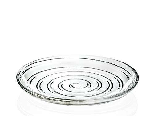 RCR 260507 D'O Pack of 4 Fruit Plates, Glass, Clear, 18 cm