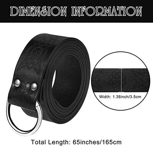 Medieval Halloween Viking Belt Medieval Knight Pu Leather O Ring Belt Viking Renaissance Reenactment Costume Accessory2