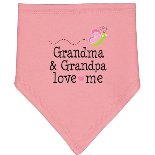 inktastic Grandma and Grandpa Love Me Granddaughter Butterfly Baby Bandana Bib