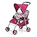 Hauck Zwillings Puppenwagen Tandem, für Puppen bis 46 cm, Zusammenklappbar, für Kinder ab 3 Jahren, Pink Dots, 910096