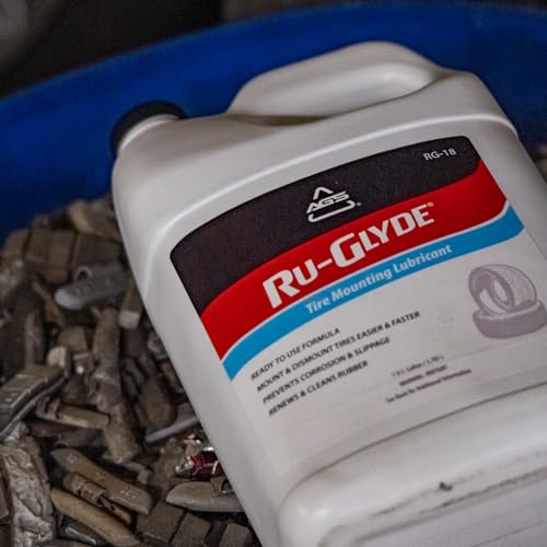 Image of Ru-Glyde Tire Mounting Lubricant by AGS - 1 Gallon | Tire Bead Seating Lube & Rubber Rejuvenator | Prevents Rim Rust | No-Mix, Ready-to-Use Formula for Tire Changers, Auto Shops & DIY Tire Install | Tire Bead Seating Lube & Rubber Rejuvenator, Prevents Rim Rust for Tire Changers, Auto Shops & DIY Tire Install