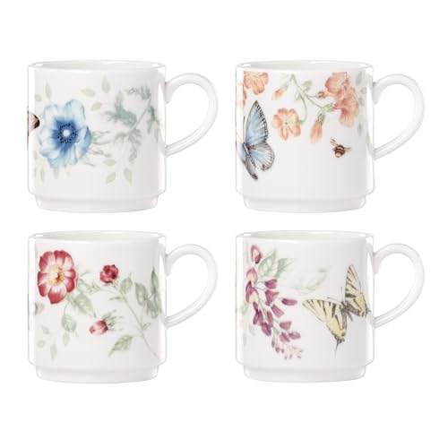 Image of Lenox 890451 Butterfly Meadow 4-Piece Stacking Mug Set