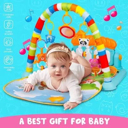 Image of Piano Fitness Rack - Interactive Baby Gym with Musical Keyboard and Activity Toys
