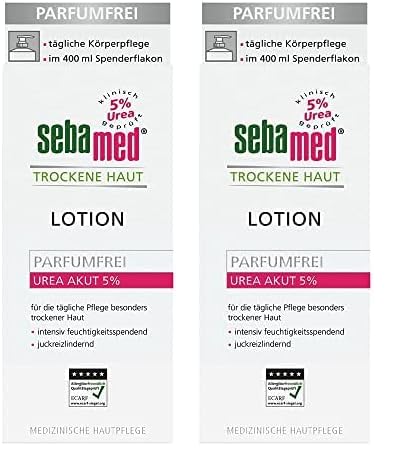 SEBAMED Trockene Haut Urea Akut 5% 400 ml Lotion parfumfrei, Feuchtigkeits-Lotion mit Süßmandelöl für Männer und Frauen, lindert spürbar Juckreiz und hilft sehr trockene Haut zu glätten