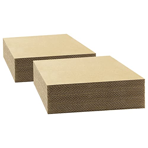 Image of Golden State Art 50 Pack 6x9 Corrugated Cardboard Sheets 1 /8 inch Flat Inserts | Flat Layer Pads, Corrugated Card Board Inserts for Shipping, Packing, Mailing or DIY Art Crafts, Box Dividers (Brown)