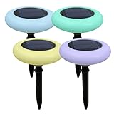 LED ATOMANT Pack 4x Lampara LED Solar Exterior 7 Colores con Sensor...