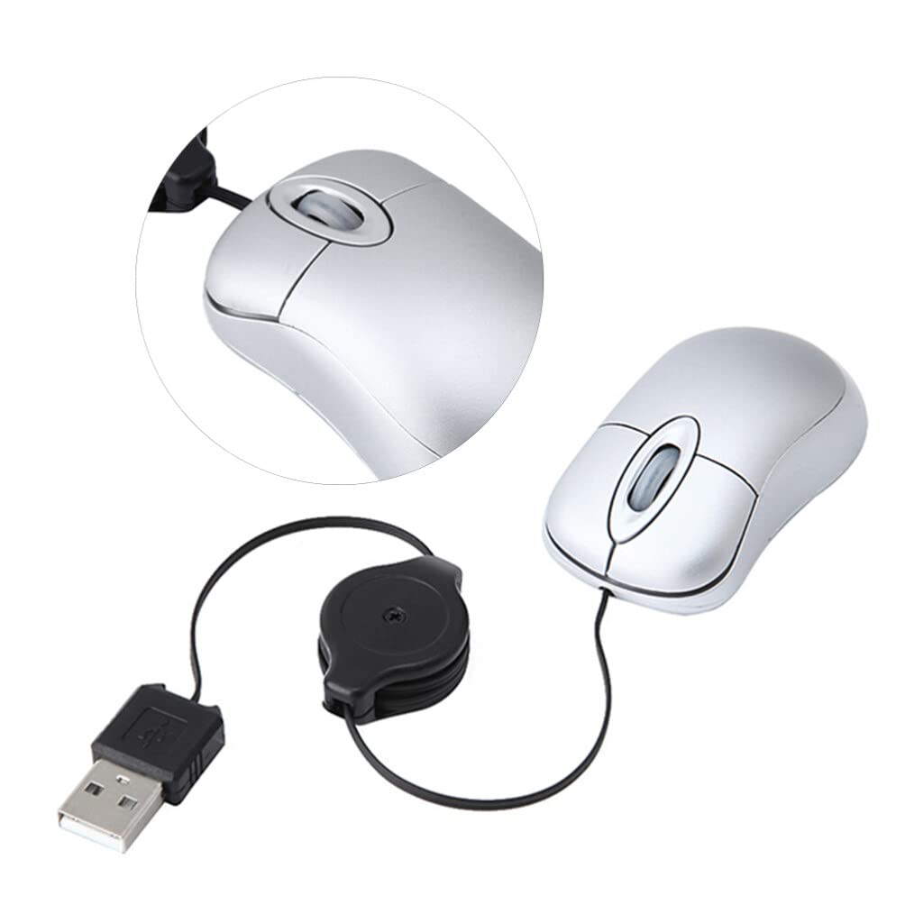 Hemobllo Mouse USB Mini Telescopico 1000 Dpi in Plastica per Computer