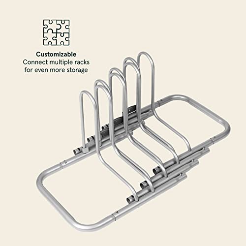 Image of Retrospec Stash Rack 2, 4 & 5 Bike Floor Stand Bicycle Storage Organizer for Mountain Bike, Road Bike, Weather Resistant Fine Powder Steel Coating Fits Wheels up to 3 inch | for Mountain Bike, Road Bike, Weather Resistant, Fits Wheels up to 3 inch