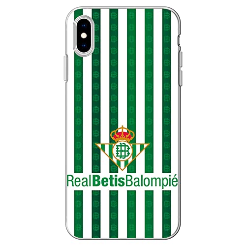 Movilshop Funda para [ iPhone XS MAX ] Real Betis Balompié [Escudo Clásico Degradado] Licencia Oficial de Silicona Flexible Transparente...