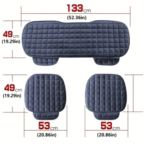 Enveed 3Pcs Plush Plaid Thicken Warm Car Seat Cushion Pad Car Seat Protector Car Front Rear Seat Covers For Car Suv Truck Car Accessories #TOP1