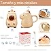 Imagen de Capibara Regalos Mujer Lindas tazas de café de cerámica de Capybara tazas de té kawaii con tapa taza divertida regalo único de cumpleaños Navidad para mujeres hija amigos regalos de San Valentín