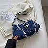 Denim Shoulder Bag Crossbody Retro Trendy Crossbody Bag Small Tote Purse New Canvas Bag for Shopping Work School Daily #2