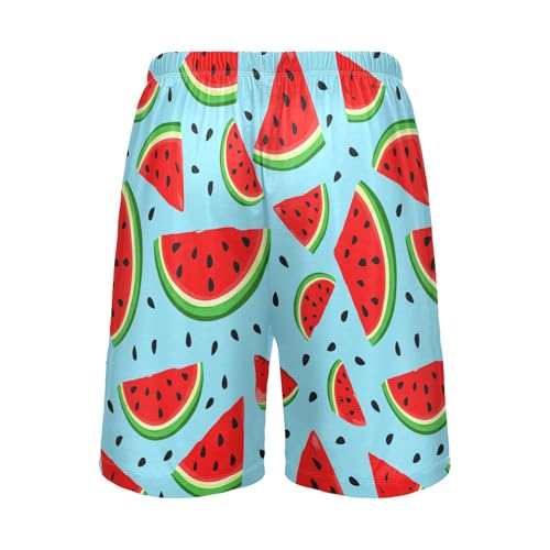 Watermelon Blue Pajama Shorts for Men Lounge Pants Sleepwear Shorts Pajama Casual Men Pajama Bottoms with Pockets, S-XXL2