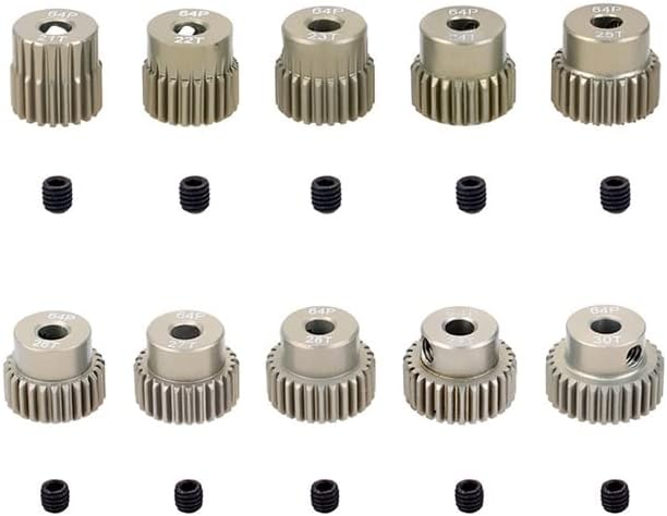 Replacement Part For Motor Gear Set 5PCS 64DP 3.175mm Metal Aluminium Pinion Motor Gear Set For 1/10 RC Car Motor - (Color: Style1)