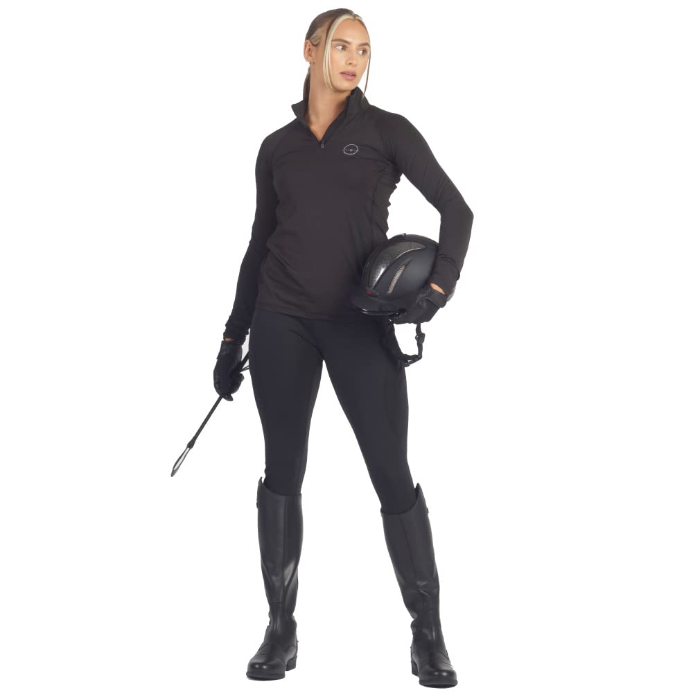 Equitazione Leggings/Collant Donna Matt Silicone Grip con Tasche Telefono Calzamaglia Premium Equestre Calzoni
