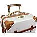 World Traveler Gatsby Vintage Style Hardside Carry-On Retro Train Case Spinner Luggage, Ivory, 2-Piece Set (Tote/20-Inch)
