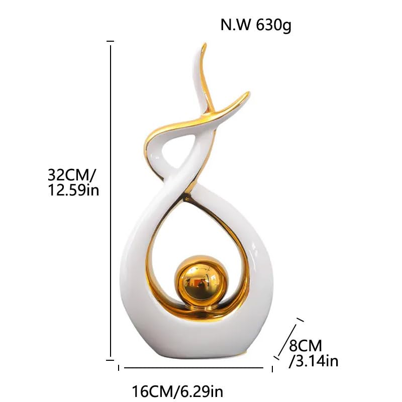 ELEGANTZ Abstract Art Ceramic Statues – Modern Shelf Decorations – Centerpiece Luxury Table Decorations for Living Room, Coffee Table, Office – Elegant Home - Ornaments for Home Decor - 1 Pc - Image 5