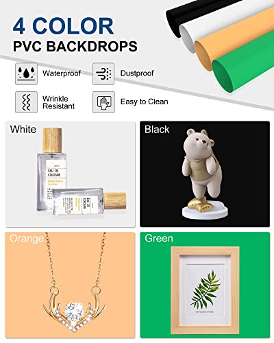 PULUZ 16''x16'' Photo Studio Light Box, Upgraded Photo Box Soft Box Integrated Portable Light Box Photography with Hight CRI 480 LED Lights & 4 Color Backdrops for Product Photography