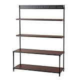 [ドウシシャ]ルミナス スチールラック 黒 壁面収納 スリム 幅110cm ノワールシリーズ 食器棚 服収納 NO1115-4W