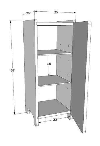 Armário 3D Infantil Menina Kids Gabinete MDF Branco
