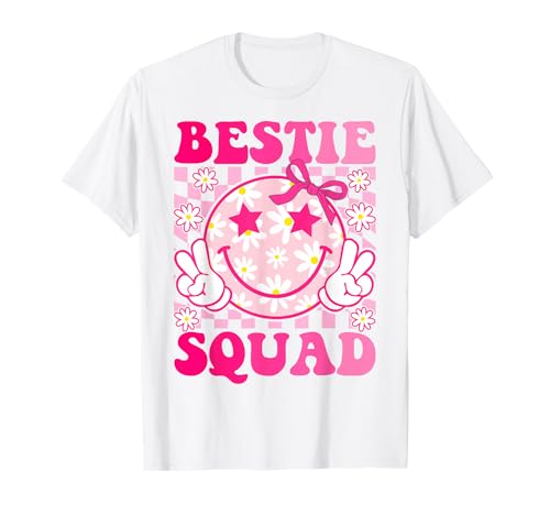 Groovy Bestie Squad Best Friends Matching Girls T-Shirt