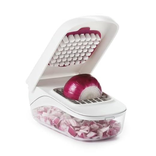 OXO Good Grips Vegetable and Onion Chopper with Easy Pour Opening,White,One Size