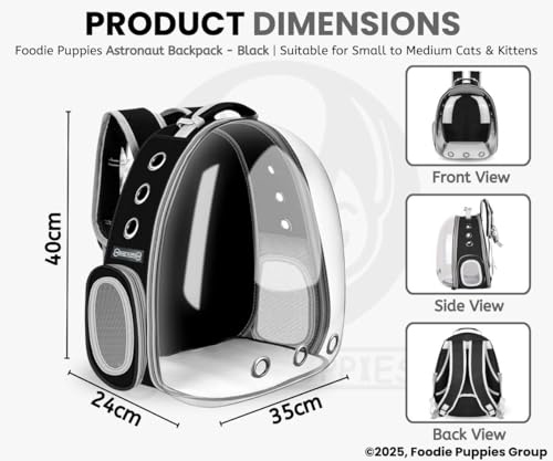 Image of Large Cat Backpack Carrier ExpandablePet Carrier Backpack for Small Medium Cats Fit Up to 18 Lbs, Foldable Puppy Backpack Carrier for Travel,Hiking (Black, Bubble)