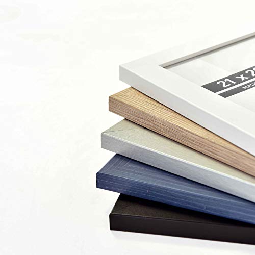 accent by nielsen Bilderrahmen, 21 x 29,7 cm (A4), Holz, Blau, Dokumentenrahmen zum Aufhängen im Hoch- & Querformat, Echtglas, Oslo – Bild 7