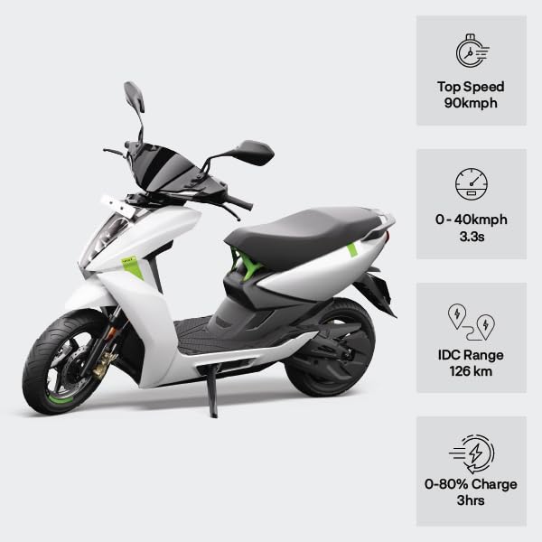 Image of ATHER 450 X 126 KM IDC Range in Still White - Ex-Showroom