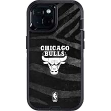 Skinit Decal Phone Skin Compatible with OtterBox Defender iPhone 13 - Officially Licensed NBA Chicago Bulls Black Animal Print Design