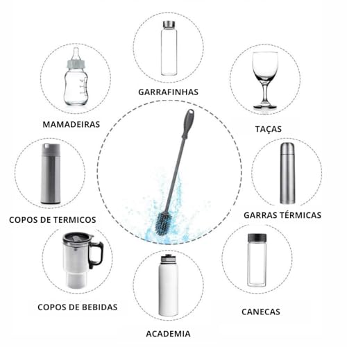 CLICKBRUSH Kit Escovas de Limpeza para Lavar Louça Escova para Lavar Garrafas Lava Mamadeiras + Mini