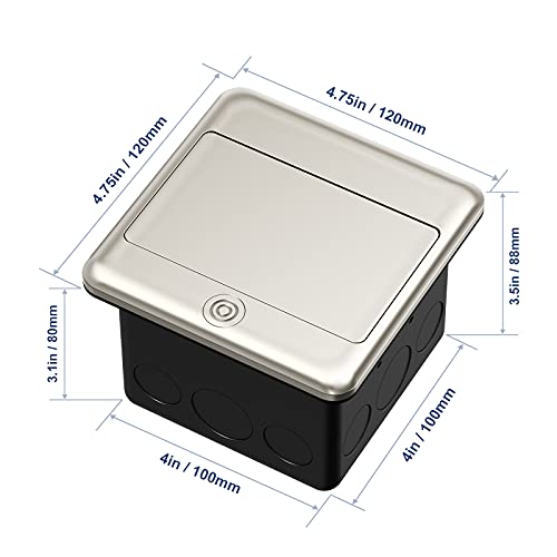 Kyhshj 4.8A Usb Chargers Pop Up Floor Waterproof Electrical Outlet Receptacle Stainless Steel Box(Stainless Steel Color) #TOP5