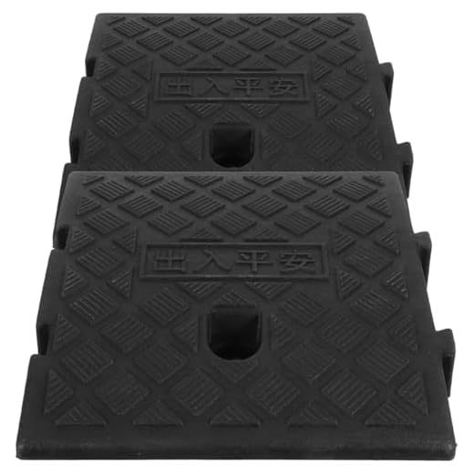 DUNSBY Ramp for Threshold 2 Pieces Ramp Car Threshold Ramps for Doors Lawnmower Plastic Buckle Sweeping Robot Scooter Driveway Sidewalk Vehicle for Wheelchairs, Motorcycles