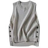 [ビーエヌワン セレクト] ニット ベスト レディース 春 秋 服 きれいめ ジレ トップス 婦人服 セーター 30代 40代 50代 灰色 グレー BN273 GRY L