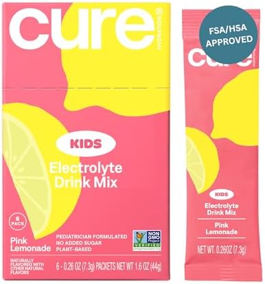 Cure Hydration - Kids Electrolyte Drink Powder Pink Lemonade 6 Packets