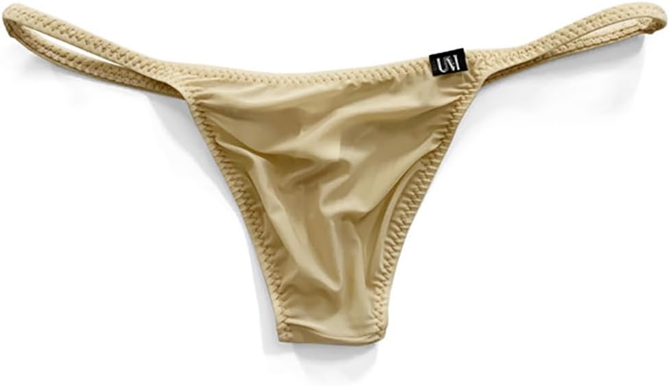 COMLIFE Men's Ice Silk Solid Color G-String Thongs Underwear Flat Pouch Low Waist Breathable Thong Briefs - Image 4