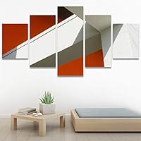 SIGNWIN 5 Panel Canvas Wall Art Solid Structures for Home Decorations Ready to Hang - 60