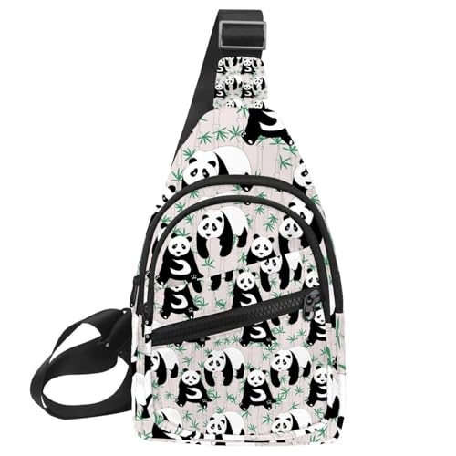 Bolsa de hombro para senderismo y viajes con estampado multicolor de panda