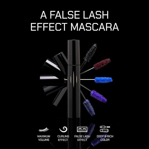 Radiant Professional Magna Lash Mascara, Volume and Curl, Silicone Brush, Deep Color, Smudge Proof, Lengthening Lashes, Cruelty Free, Natural Wax For Healthy Eyelashes, 0.43 ounces, Plum Brown