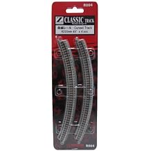 Rokuhan Z Gauge R004 Curved Rail R220mm 45