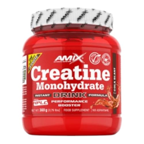 Amix Creatina Monohidrato Powder Drink 360 gr - Mejora el Rendimiento Deportivo - Aumenta la Masa Muscular - Perfecta para Deportistas - Sabor Cola