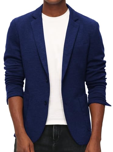 Image of PJ PAUL JONES Men's Casual Knit Blazer Suit Jackets Two Button Lightweight Unlined Sport Coat