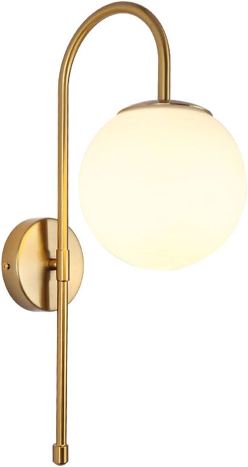 HCZKIUJY Vintage Glass Globe Wall Sconces Mid Century Long Pole Wall Light Modern d Bathroom Mirror Wall Lamp for Kitchen Bedroom Corridor Living Room Background Office Staise Decor(Milk White)