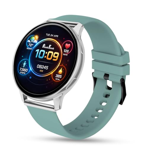 Image of PunnkFunnk Active 5 Smart Watch with 1.3 inch AMOLED HD Display | Bluetooth Calling, AI Voice Assistant, 100+ Sports Modes, Heart Rate & SPO₂ Tracking, IP68 Waterproof for Men & Women- (Light Green)