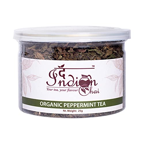 Image of The Indian Chai - Organic Peppermint Tea 25g | Caffeine-Free Herbal Aromatic Mint Infusion | Refreshing Mint Burst for Night Time Relaxation