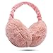 KQueenStar Direct Frauen Ohrenschützer - 1/2 Stück Winter Ohrenschützer einstellbar Kunstpelz Ohrenwärmer warm winddicht Plüsch Ohrenschützer faltbar für Männer/Mädchen Thanksgiving (Rosa)