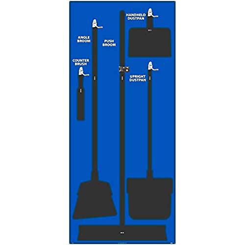Image of NMC SB101ACP 5S Janitorial Shadow Board, Blue /Black, 68 inchX30 inch, AluminumCompositePanel (Tools Sold Separately)