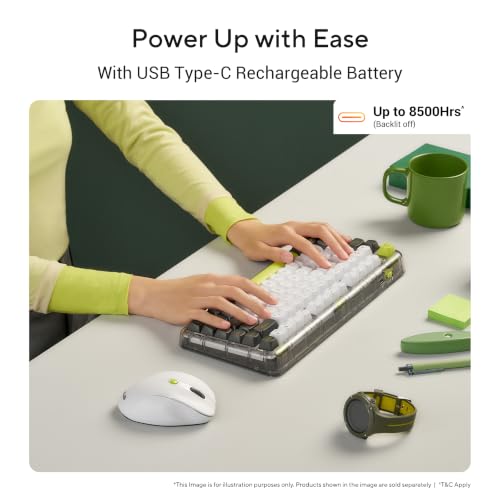 Image of ASUS Jelly75 Keyboard KD201, Wireless Mechanical Keyboard, Hot-Swappable Switches, Gasket Mount, Backlit, 5-Device Support, USB Type-C Rechargeable Battery,Compatible with Windows /MacOS, Volt Green